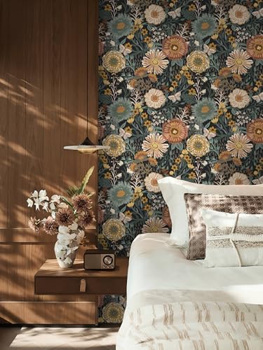 Dimoon Boho Retro Wallpaper Peel and Stick Wallpaper Vintage Floral Contact - Image 4