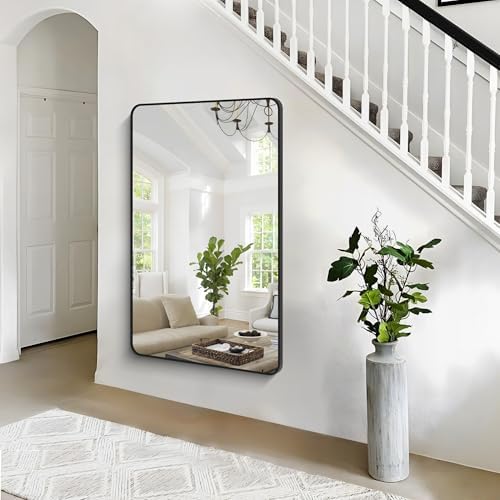 BONEWEI 55x36 inch Bathroom Mirror, Wall Mounted Bathroom Frame Vanity Mirror - Image 4