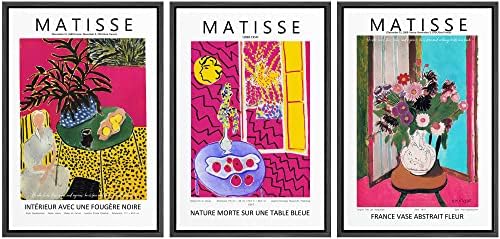MUDECOR Framed Wall Art Print Set Abstract Flower Vases by Henri Matisse Nature by MUDECOR
