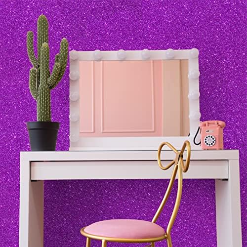 VEELIKE Sparkle Purple Glitter Wallpaper Stick and Peel Removable Glitter - Image 3