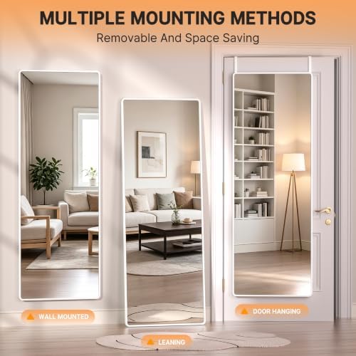 Hasipu Door Mirror Full Length, 56 x 16 Inch Full Body Wall Mirror Over The - Image 6