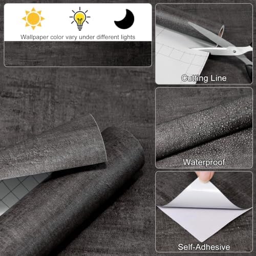 Brown Modern Concrete Wallpaper Peel and Stick Contact Paper 15.7"x472" - Image 4