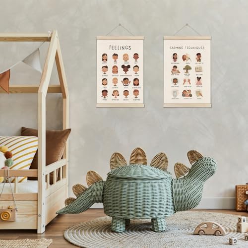 Emotions Feelings Chart for Kids, Calming Techniques Poster Hanger Frame - Image 3