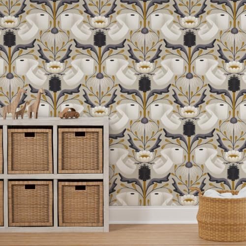 Spoonflower Abstract Bathroom Peel and Stick Wallpaper - Image 7