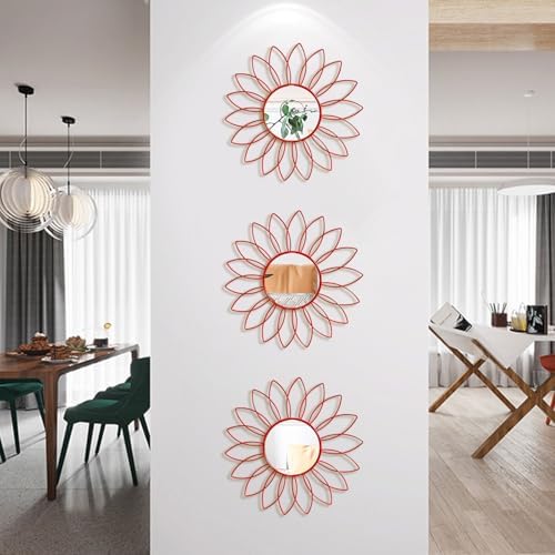 3 Pack Metal Mirrors for Wall Cute Sunburst Wall Mirror Home Decor Wall Art - Image 4