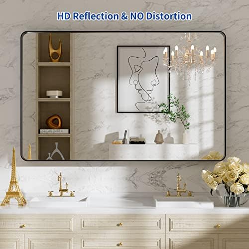 WEER Black Bathroom Vanity Mirror 48X30 Inch - Image 2