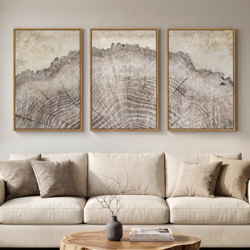 Large Framed Modern Farmhouse Tree Ring Wall Art by MXART