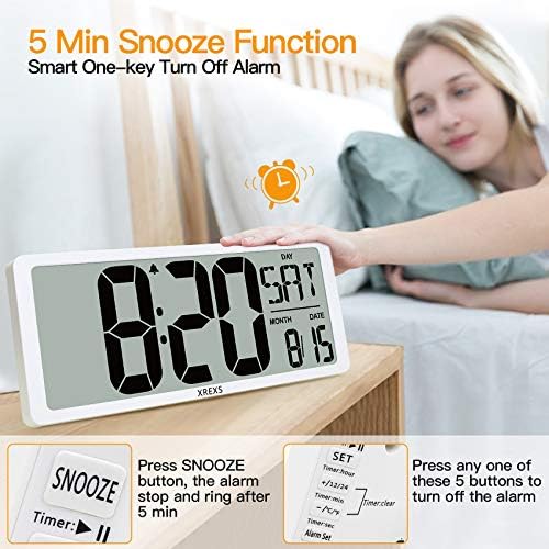XREXS 16.9 Inch Large Digital Wall Clock Battery Operated - Image 5