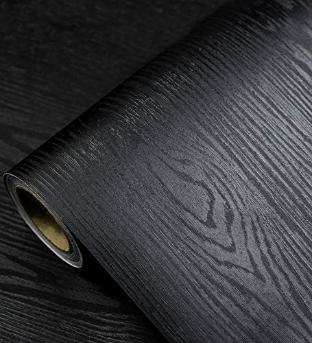 tiltil Black Wood Peel and Stick Wallpaper Wood Contact Paper 17.7" × 197" by TilTil