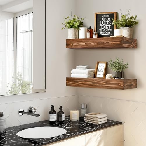 Floating Shelves, 17 x 7 Inch Fireplace Mantel - Image 6