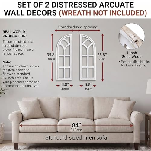 Set of 2 Cathedral Arch Window Frame Wall Decor - Image 2
