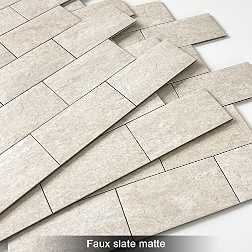 BeNice Marble Peel Stick Backsplash Tile Kitchen Rustic Beige 10pcs - Image 2