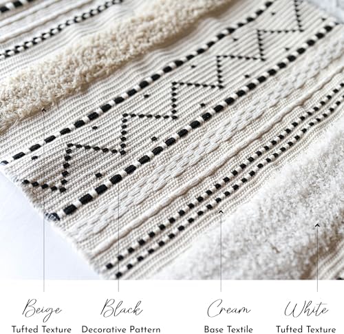 BlissBlush Long Vertical Wall Hanging Tapestry Woven Boho Farmhouse Decor Black - Image 5