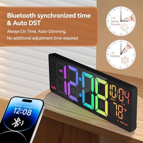 YISILE 16 Inch RGB LED Digital Wall Clock - Image 4
