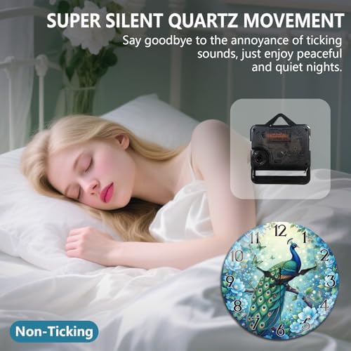 peacoblue Peacock Wall Clocks Battery Operated - Image 4