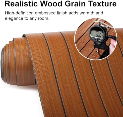 Wood Grain 15.8" W x 118" L Peel and Stick Wall Panels, 3D Soundproof - Image 4