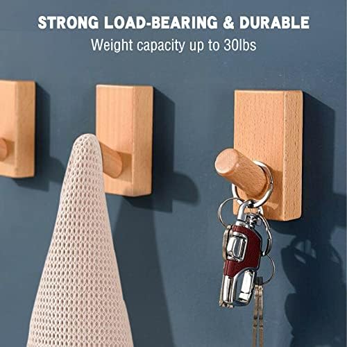 QUELLANCE Wood Coat Hooks Wall Mounted - Image 2