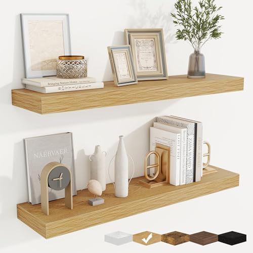 Floating Shelves for Wall, Wall Mounted Wood Shelves by Fuqing