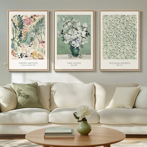 Large Framed Sage Green Matisse Canvas Wall Art by Cuspin