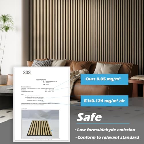 Art3d 108 x 12 in 3D Fluted Soundproof Wood Slat Wall Panel - Image 5