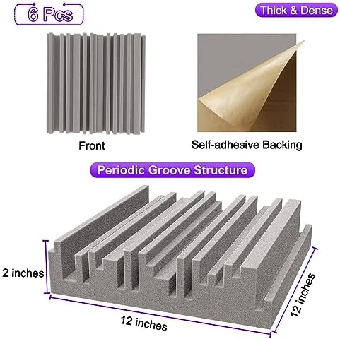 TroyStudio Self-adhesive Acoustic Foam Panels, Dense Soundproof Padding Tile - Image 2
