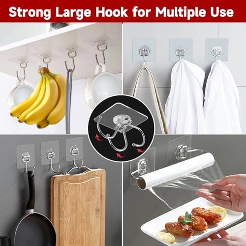 12 Pack Large Adhesive Hooks for Hanging Heavy Duty 44 lb - Image 5
