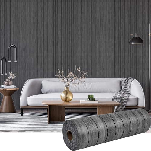 3D Wood Slat Wall Panels Peel and Stick Faux Wood Grain Thick Wallpaper by Laceskyso