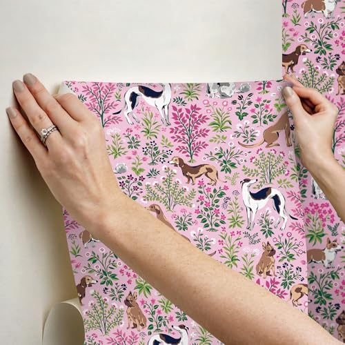 NuWallpaper x Printfresh Must Love Dogs Pink Peel and Stick Wallpaper - Image 5