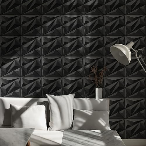AMIGO 20 Pieces of 3D Diamond PVC Wall Panels - Image 5