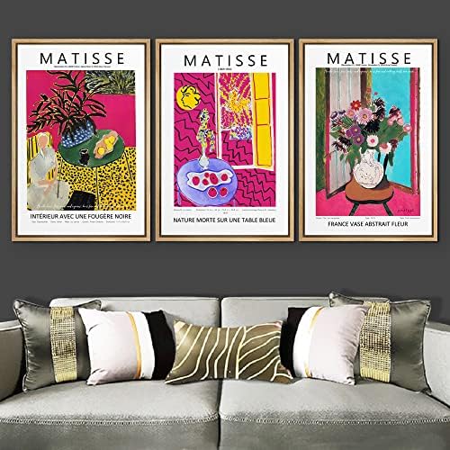 MUDECOR Framed Wall Art Print Set Abstract Flower Vases by Henri Matisse Nature - Image 3