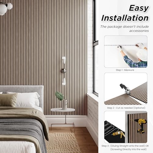 SMARTSTANDARD 2 Pack 106" x 12.6" Wood Slat Wall Panels - Image 5