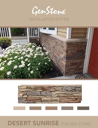 GenStone Faux Stacked Stone Ledger 42" x 2" x 3.5" in Desert Sunrise Color - Image 4