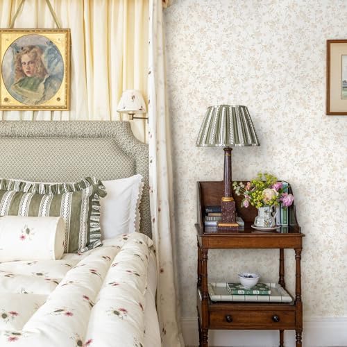 Peel and Stick Wallpaper for Nursery Beige Cherry Blossom Waterproof - Image 5