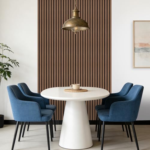 Peel and Stick Walnut Slat 3D Wall Panels 4"x98", Wood Acoustic Accent - Image 4