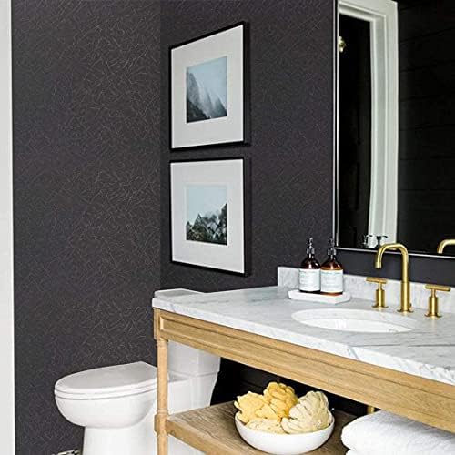 Black Silk Wallpaper Embossed Self Adhesive Peel and Stick Contact Paper - Image 3