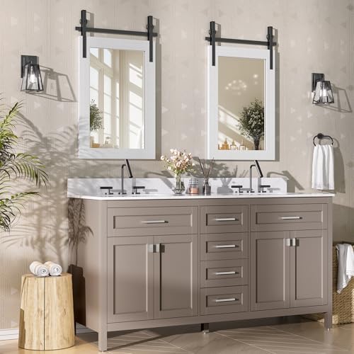 Hasipu Farmhouse Bathroom Mirror - Image 4