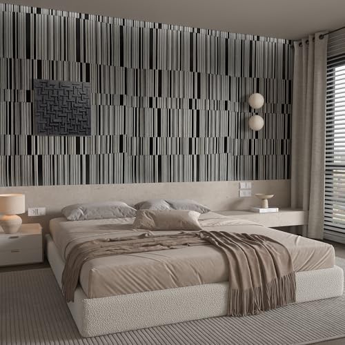 Stripe Black&White Wallpaper Peel and Stick Waterproof Modern Wall Paper by Unknown