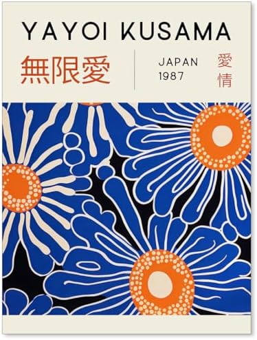 Yayoi Kusama Print Vintage Japanese Wall Art Abstract Yayoi Kusama Poster by Unknown