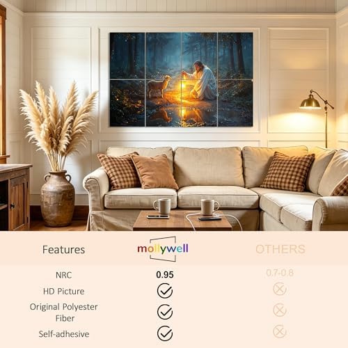 Mollywell Art Acoustic Panels, 48x32 in, The Lost Lamb - Image 3