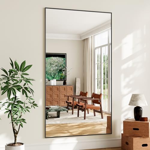 Koonmi 77"x38" Floor Mirror Full Length, Large Black Mirror - Image 2