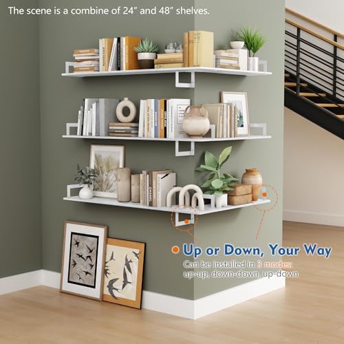24 Inch Wall Bookshelf for Bedroom, Floating Shelves Bathroom Over Toilet - Image 6