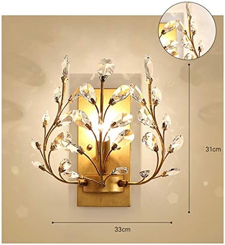 Decorative Crystal Wall Light in Gold Finish, 110-220V Flower Branch Wall Light - Image 2
