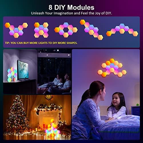 OJQ 8 Pack Hexagon Lights Wall RGB Panel Hexagonal Gaming Led Lights - Image 5