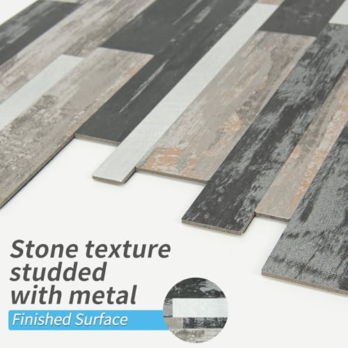 Art3d Faux Stone Peel & Stick Backsplash Tile, Distressed Wood - Image 5