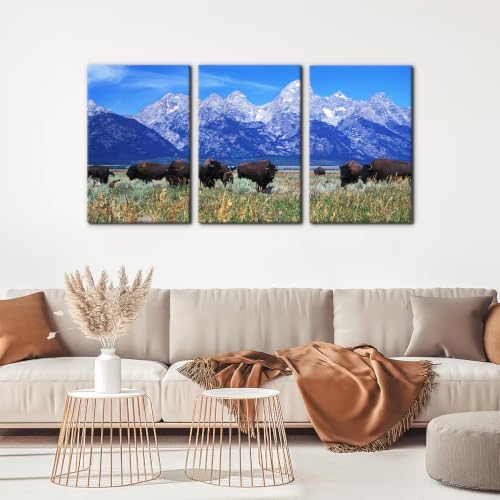 Pacimo Framed Native American Bison Modern Wall Art - Image 3