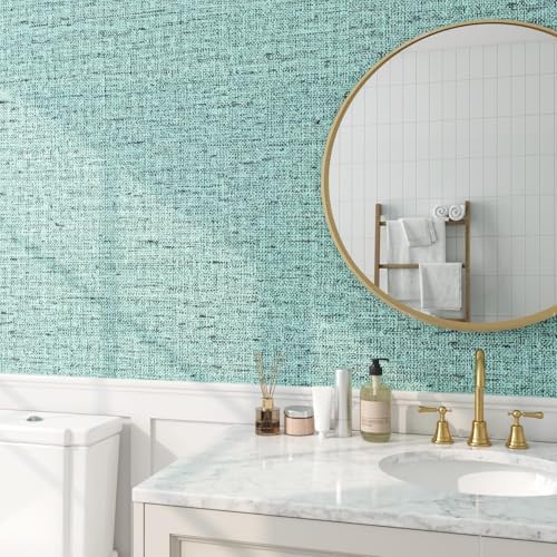 FunStick 16"x240" Modern Teal Green Textured Wallpaper Peel and Stick - Image 3