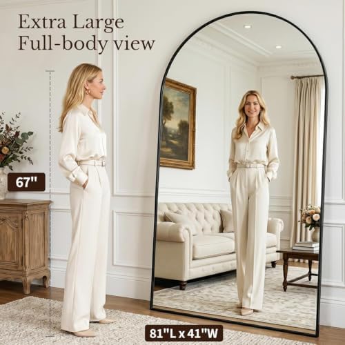 MISSDAY Large Arched Full Length Mirror, Floor Mirror Long Free Standing - Image 2