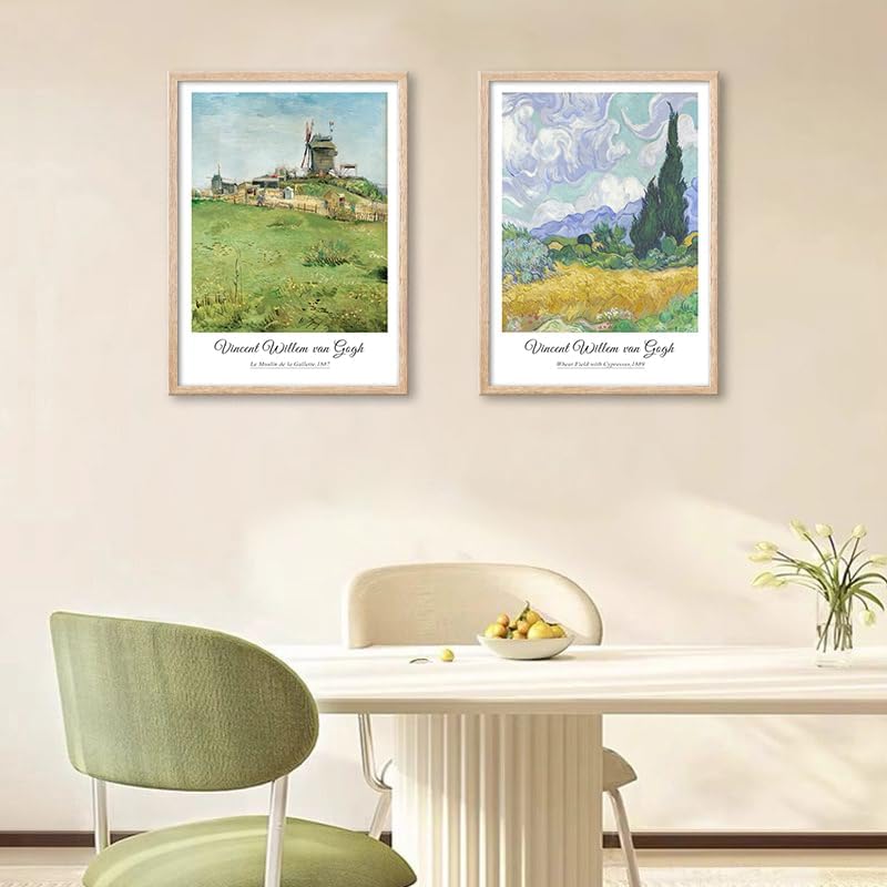 Framed Vincent Van Gogh Canvas Canvas Wall Art, Vintage Landscape Paintings - Image 5