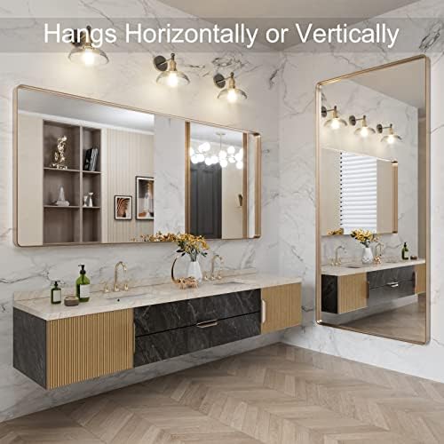 LOAAO 72"X32" Gold Bathroom Mirror - Image 4