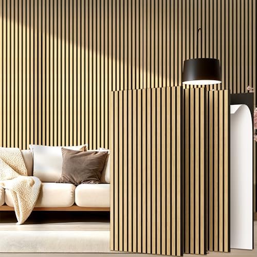 4-Pack Wood Veneer Acoustic Wall Panels Decorative Acoustical Panel by KERRAM